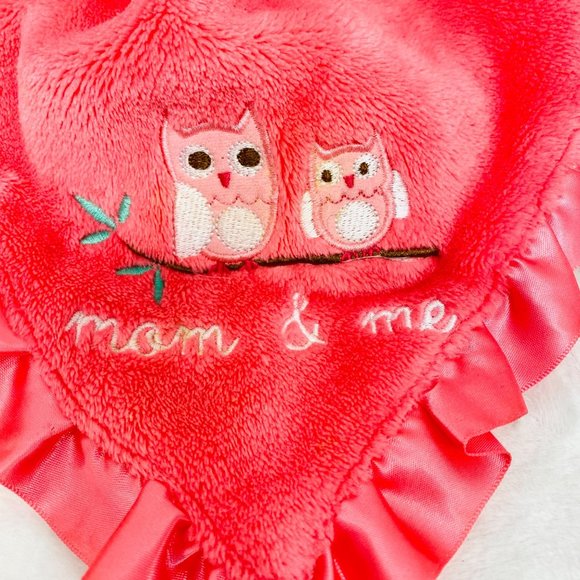 Baby Starters Mom & Me Lovey Security Blanket with Owl Satin Trim 14.5" Square - Picture 3 of 7